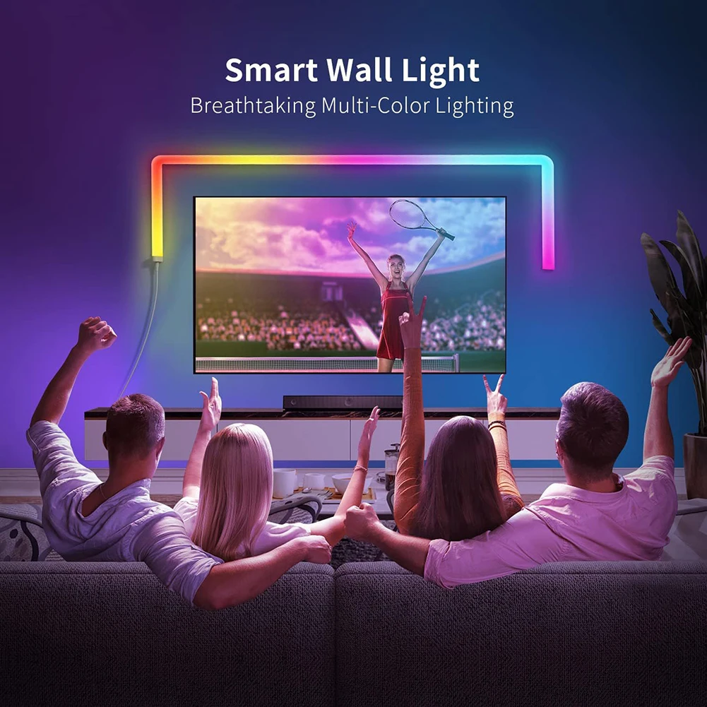 Smart RGB Color Changing Lâmpada de parede, luz noturna ambiente, efeitos de iluminação multicoloridos, arandelas LED reguláveis, iluminação de parede interior