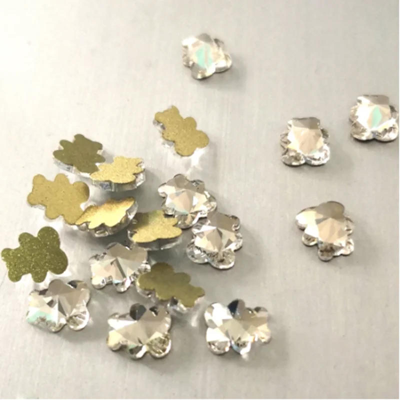 YanRuo Rivoli Bear Shaped Flatback Diamond Accessories Glass Rhinestones DIY Design Jewelry Making Gems For Nail Art Decorations