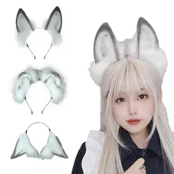 구부릴 수있는 고양이 귀 머리띠 코스프레 헤어 후프 역할 놀이 드레스 파티 액세서리
