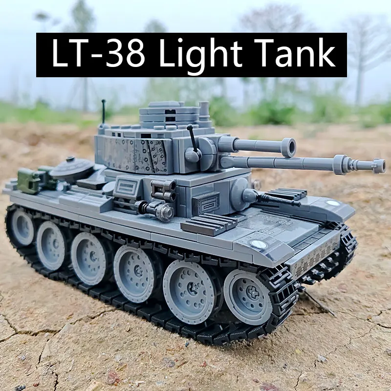 

502 шт. LT-38 строительные блоки танка, модели сборки игрушек-головоломки для бронеавтомобилей, украшения для комнаты ручной работы «сделай сам», подарки для мальчиков