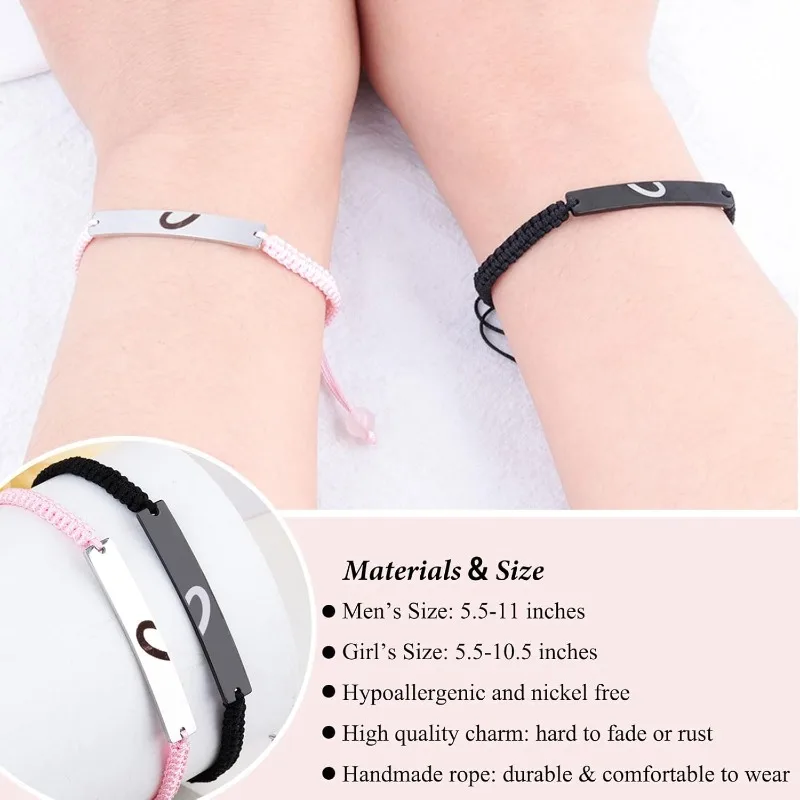 أساور على شكل قلب متطابقة لهدايا عيد الميلاد وعيد الحب من الفولاذ المقاوم للصدأ للأب والأب والابنة