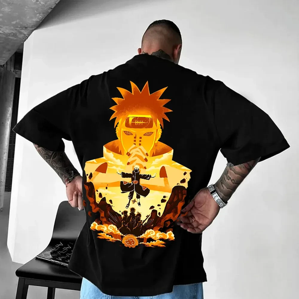 

2025 Naruto collaboration Summer Bestseller Men's pure cotton daily life sports commuting round-neck short-sleeved T-shirt