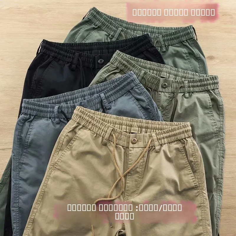 

Мужские хлопковые рабочие брюки свободного кроя, осенне-зимние износостойкие брюки-карго с эластичной резинкой на талии, молодежные брюки Vitali Sle All Seaso...