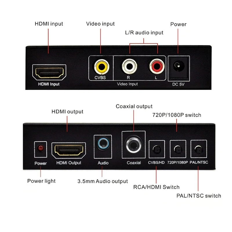 كامل HD 1080P HDMI إلى HDMI محول محول AV/CVBS/HDMI إلى HDMI الصوت والفيديو محول صندوق ل HDTV PS4 PS3 PS2 XBOX 360 #5