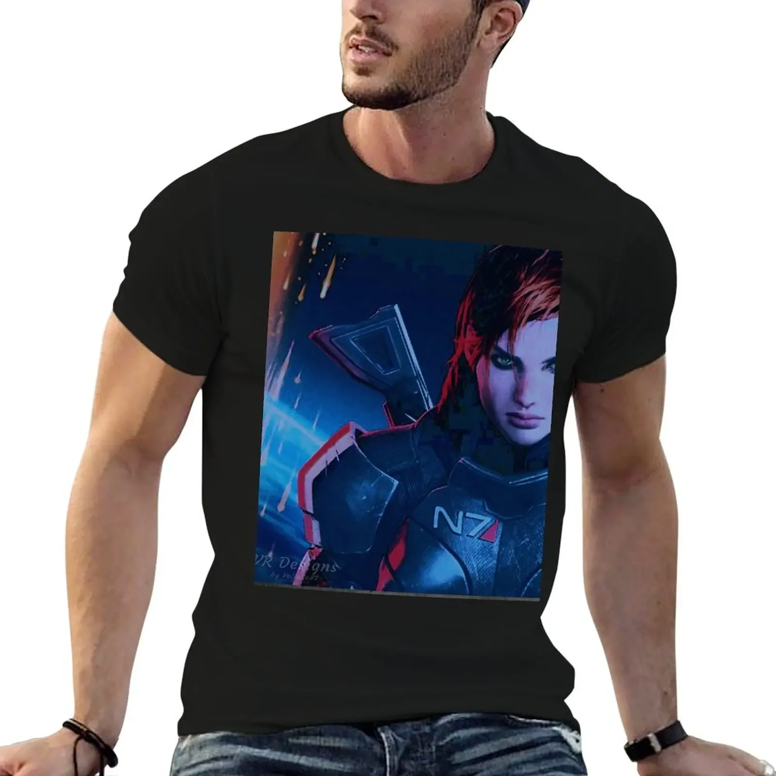 

Mass Effect: Female Shepard Digital Painting (Paragon) T-Shirt anime tshirt shirts graphic men t shirts