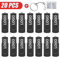 20pcs/lot Custom Logo USB 2.0 Flash Drive Pen Drive 4GB 8GB 16GB 32GB Pendrive 64GB Memory Stick Real Capacity U Disk Cle Usb