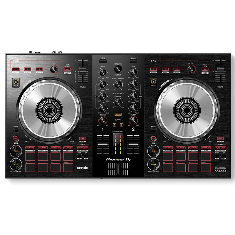 جهاز التحكم بالمعدات الصوتية Pioneer DDJ-SB3 Rekordbox DJ ذو التأثير المعدني لـ DJ الاحترافي