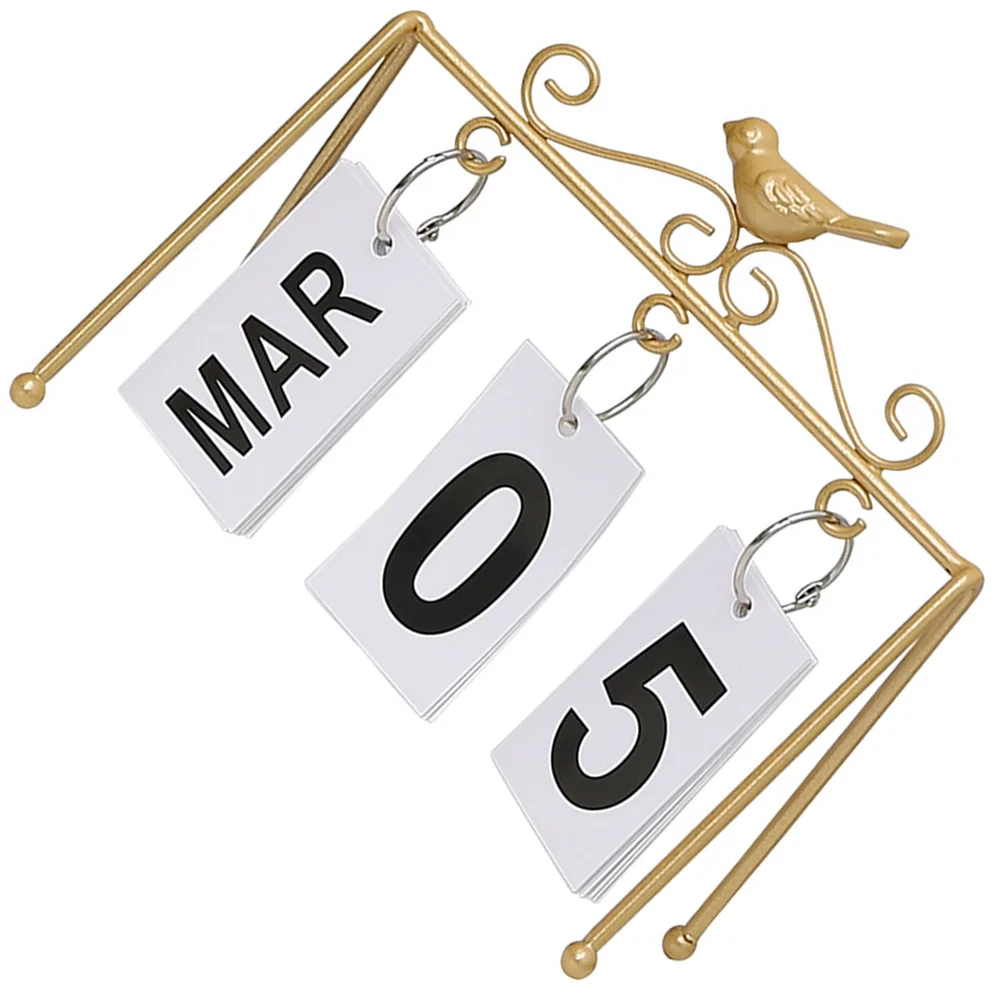 

1pc Iron Frame Calendar Perpetual Flip Desktop Decor For Office Home Study Tabletop Ornament Metal Calendar Craft Household
