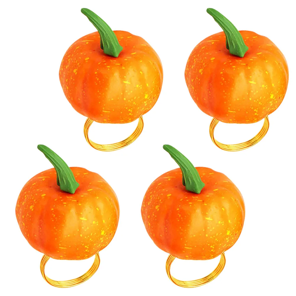 

4Pcs Pumpkin Buckles Elegant Foam Dining Table Adornments Rings Stylish Tableware Accessories Halloween Dining Decor