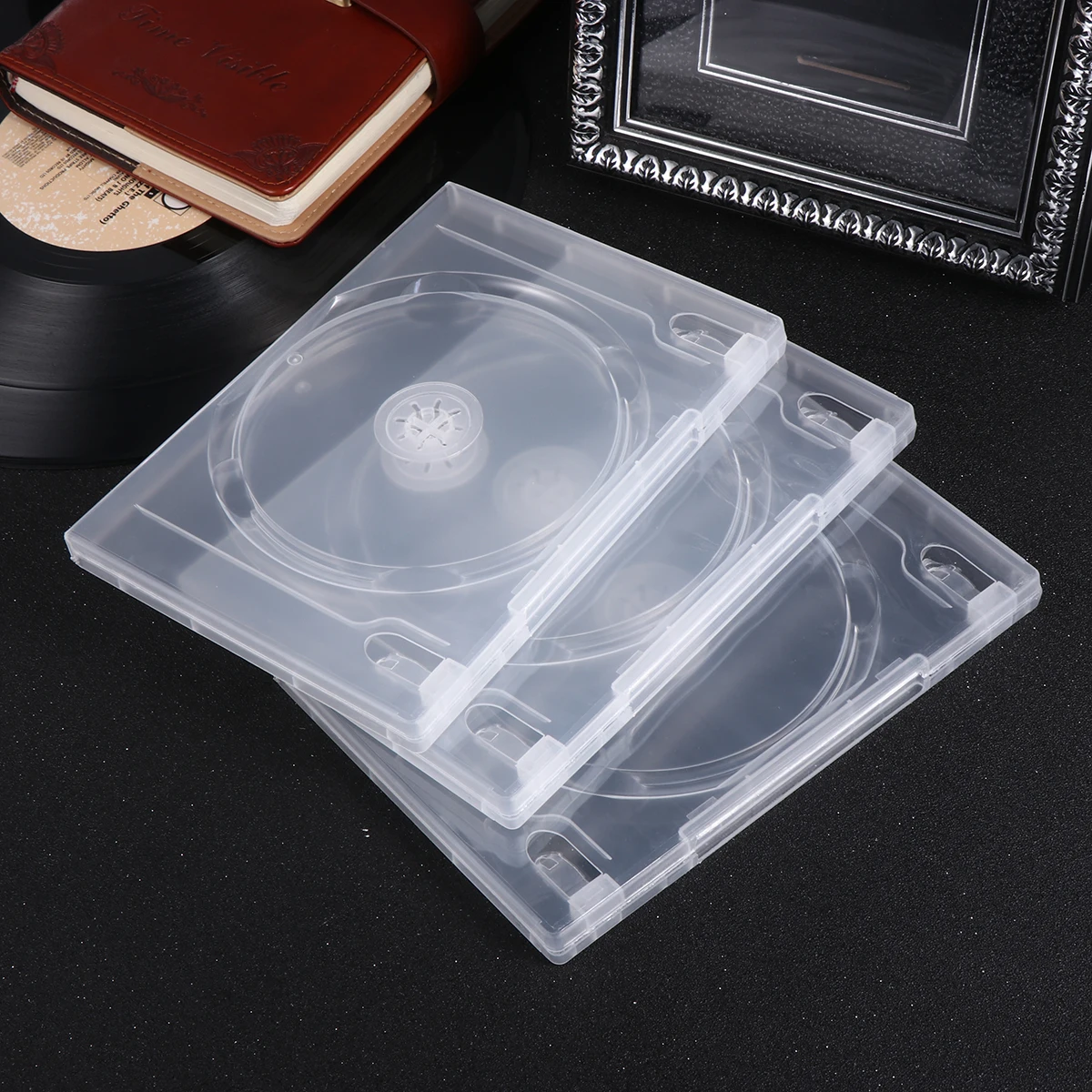 

6 PCS CD Case Media Video Storage Dvd Container Clear Cases Disk Holder Empty Holders