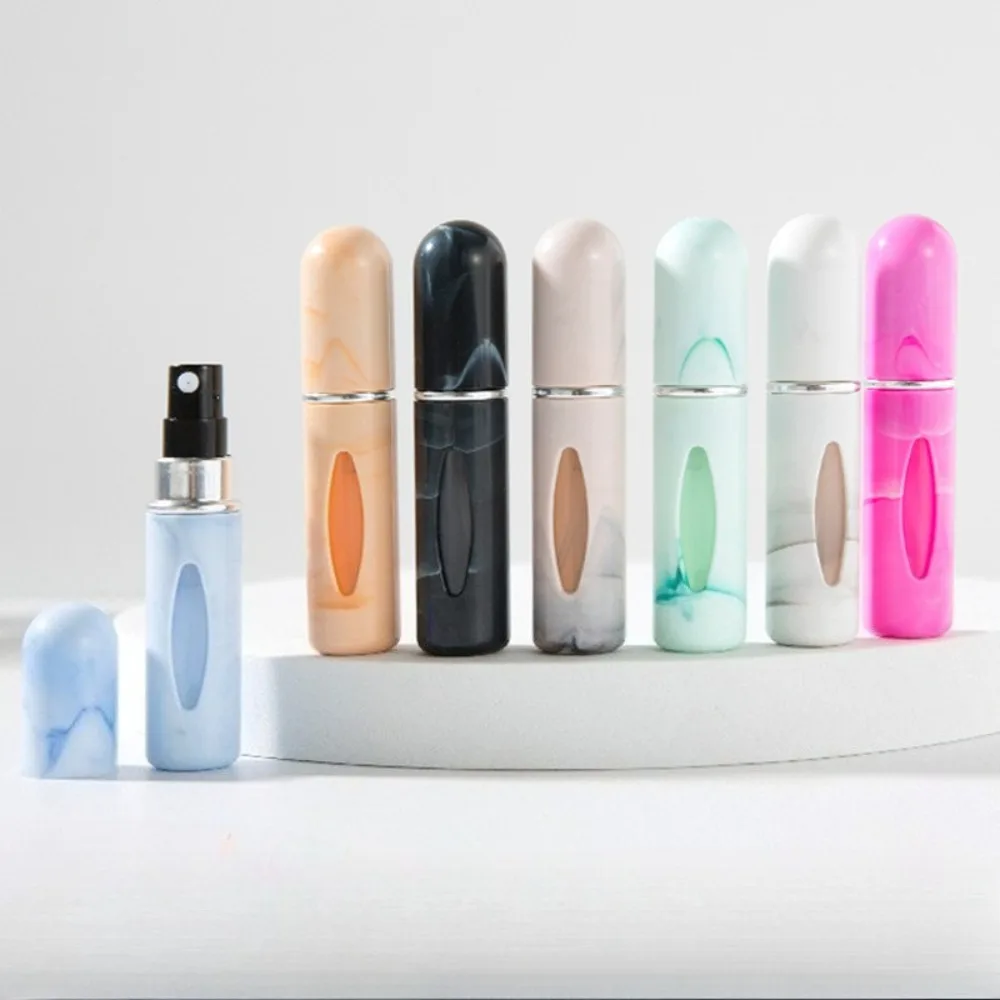 New Hot 5ml Marble Pattern Perfume Atomizer Refillable Bottom Fill Portable Mini Travel Spray Bottle Empty Fragrance Container