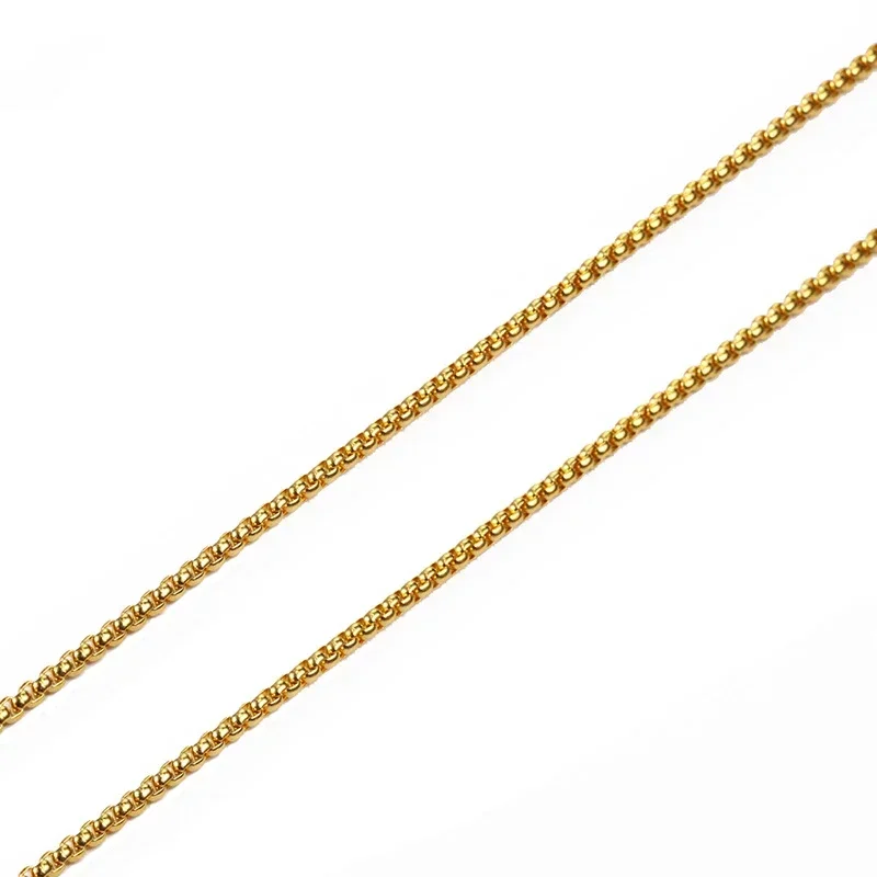 Long Box Chain Stainless Steel Waterproof Necklace Golden Silver Color Women Choker Simple Classical Designer Jewelry Dropship