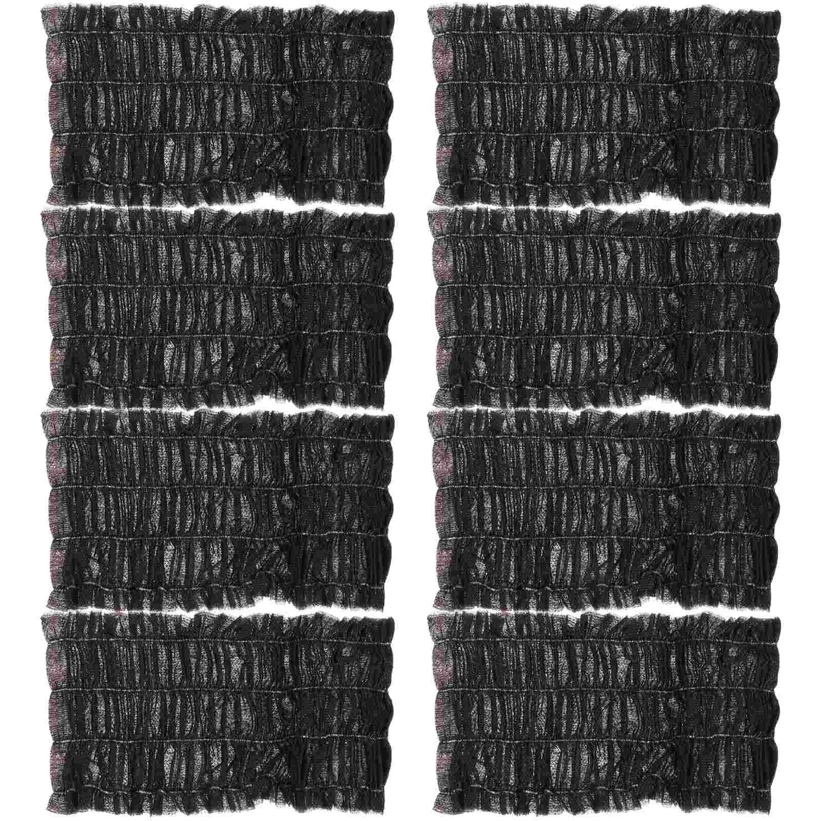 100 ชิ้นผมหัวทิ้ง Tie สปา Facial แถบคาดศีรษะยืดหยุ่นสําหรับล้างหน้าสีดํา Skin Care Miss