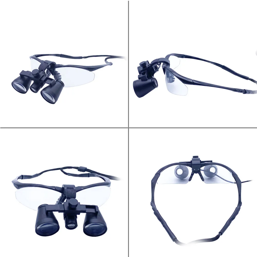 CE Approved Integrated Lighting Magnifier Glass-Frame Type & Headband Type 2.5X & 3.5X Dental Loupes with 3W Wired ENT Light