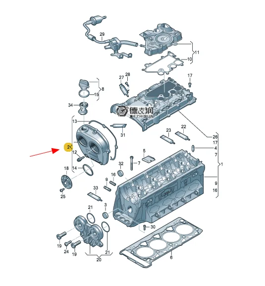 EA888 Auto Timing Chain Cover Gasket  For VW B8L Golf MK7 GT.I Tiguan