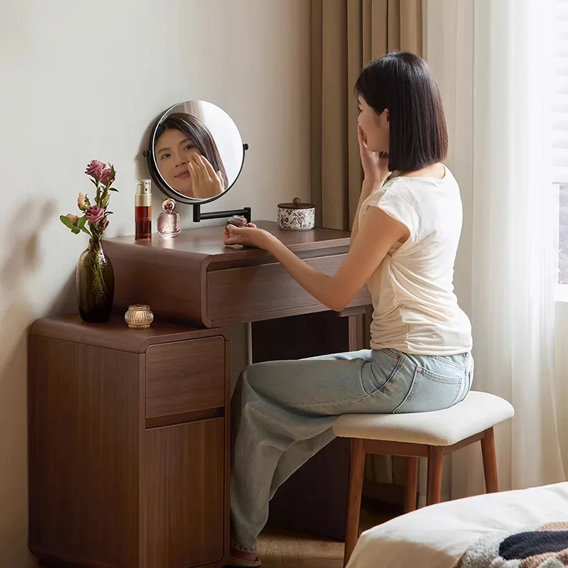 Mueble moderno de tocador para dormitorio, espejo de maquillaje para mujer, silla, mesa de manicura de madera, mesa de comedor, penteadeira, muebles de salón.