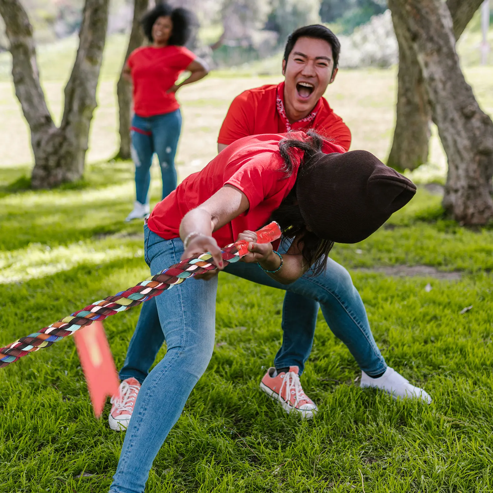 

5PCS Colorful Tug of War Cloth Pulling Ropes Sports Game Team Training Rope Wear Resistant Twisted Rope