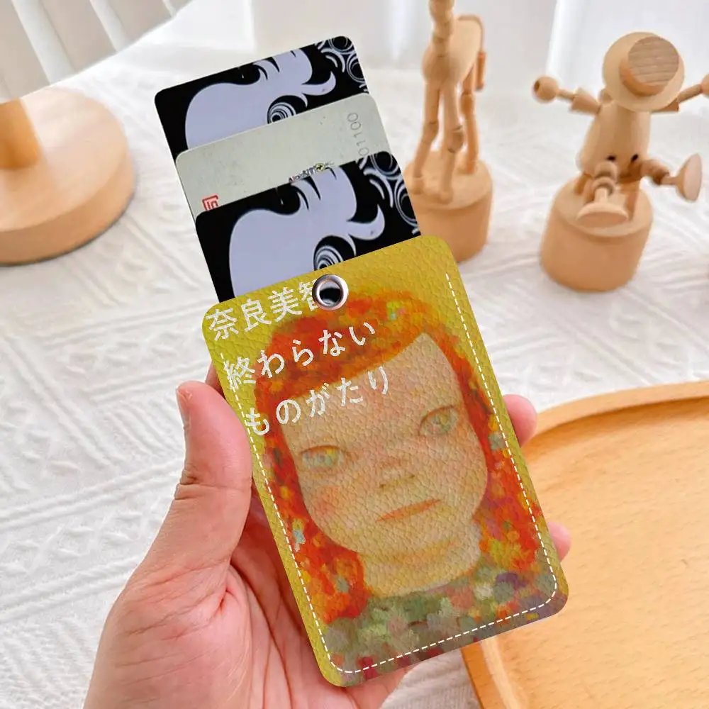 Y-YoshitomoS-Nara Rectangle Keychain Card Holder, Badge Credit Card Holder, Student ID Card Holder, Bus Cards Cover