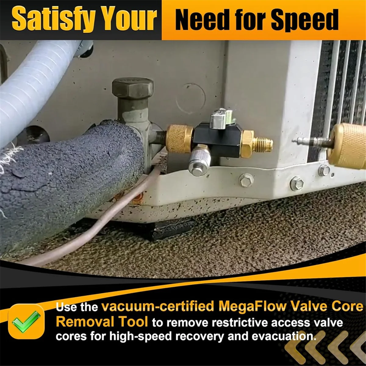 AA98 HVAC Valve Core Removal Tool, 1/4 Inch Vacuum-Rated Valve Core Removal Tool,Works with All Refrigerants,HVAC Tools