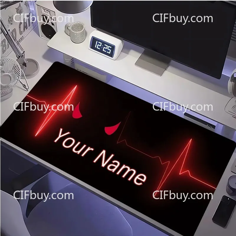 Customizable Lifeline ECG Themed Desk Pad, Stitched Anti‑Slip Rubber Mouse Mat for Home Office Gaming Desktop