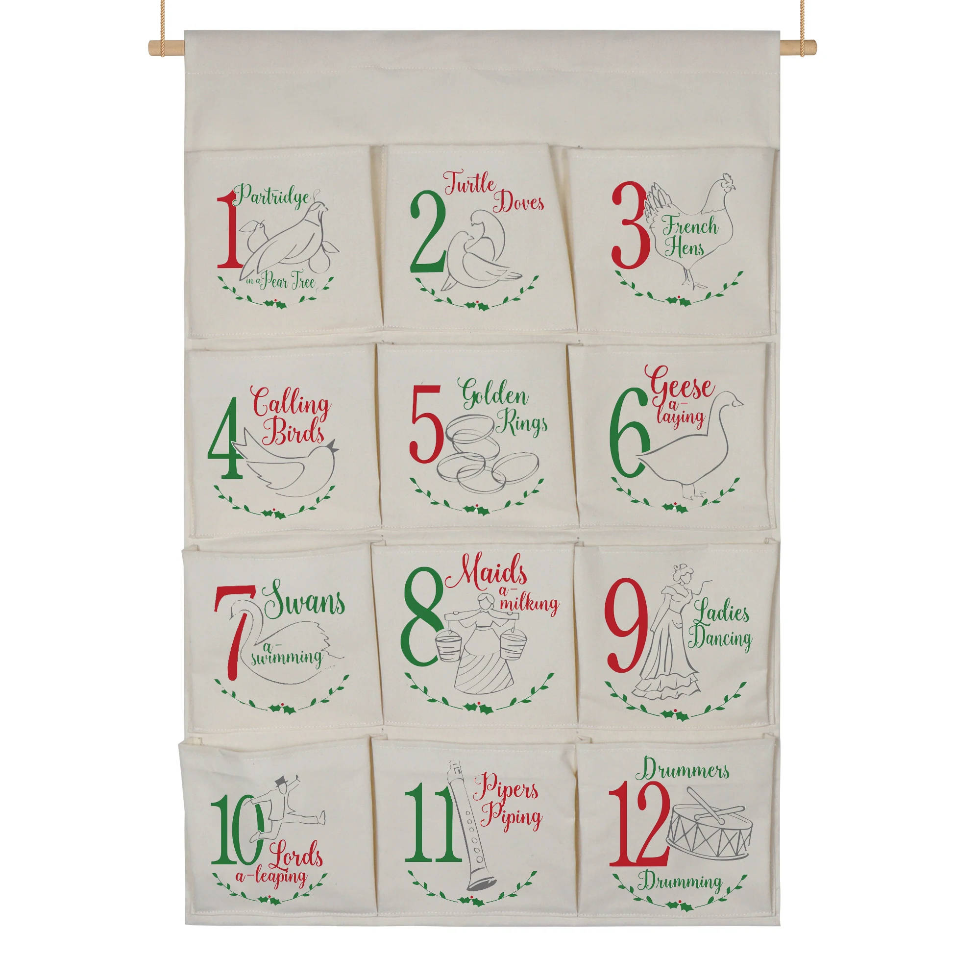 مخصص 12 فتحات عيد الميلاد تقويم القدوم حقيبة قابل للغسل قماش العد التنازلي الاطفال الإبداعية هدية الكريسماس فكرة عيد الميلاد الديكور التقليدي #1