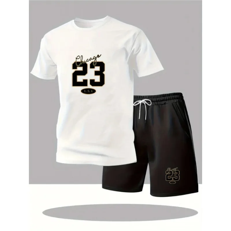 

The 2026 Men's casual short-sleeved T-shirt and shorts set is breathable and suitable for outdoor sports, running and fitness