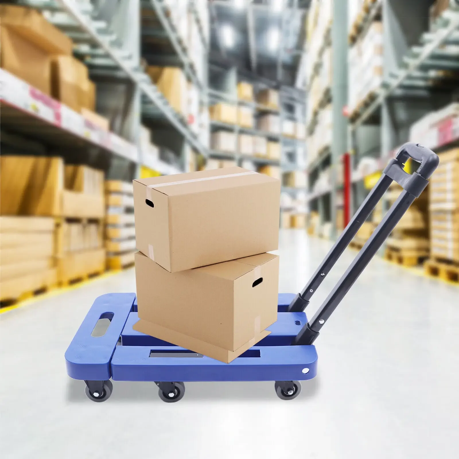 عربة دوللي قابلة للطي بوزن 220 رطل - شاحنة دفع يدوية محمولة قابلة للطي