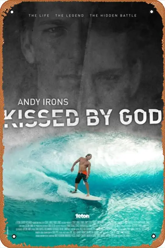 Andy Irons: Kissed by God Poster 8 x 12 Inches - Retro Vintage Metal Tin Sign for Home Bar Pub Garage Decor Movie Gifts