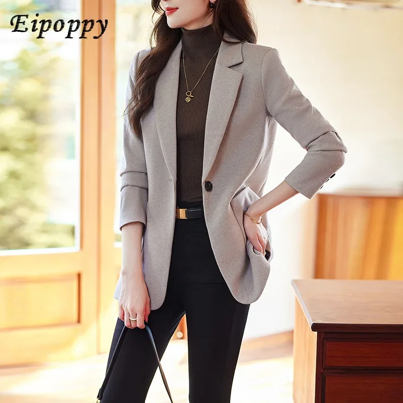 Small Suit Jacket Women's Long Sleeve Spring and Autumn Leisure Loose Suit Jacket