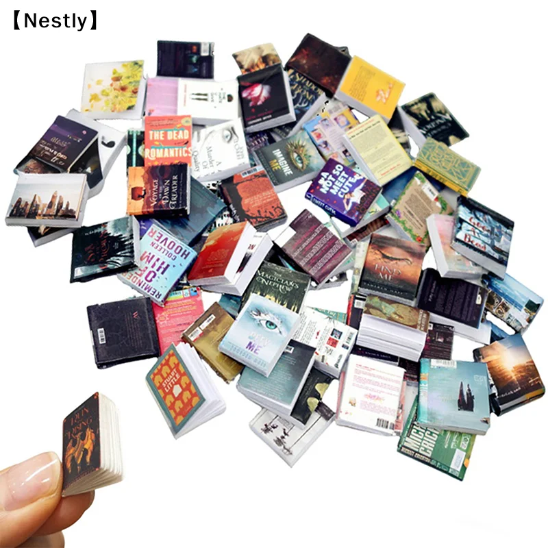 100PCS Random Miniatures Dollhouse Classical Mini Flip Books Notebook Furniture Decoration Doll Toy Supplies〔Nest〕