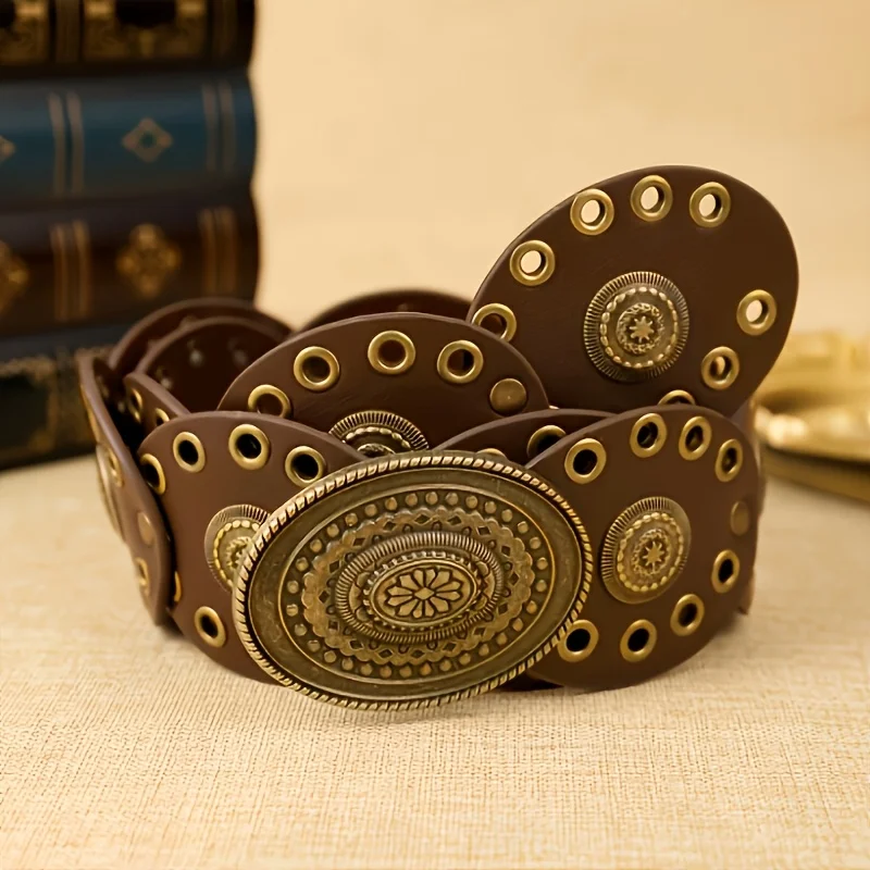 1 Piece of Unisex Belt, Western Cowboy Style, Wasteland Theme, Versatile for Daily Use, Commuting, and Outdoor Activities