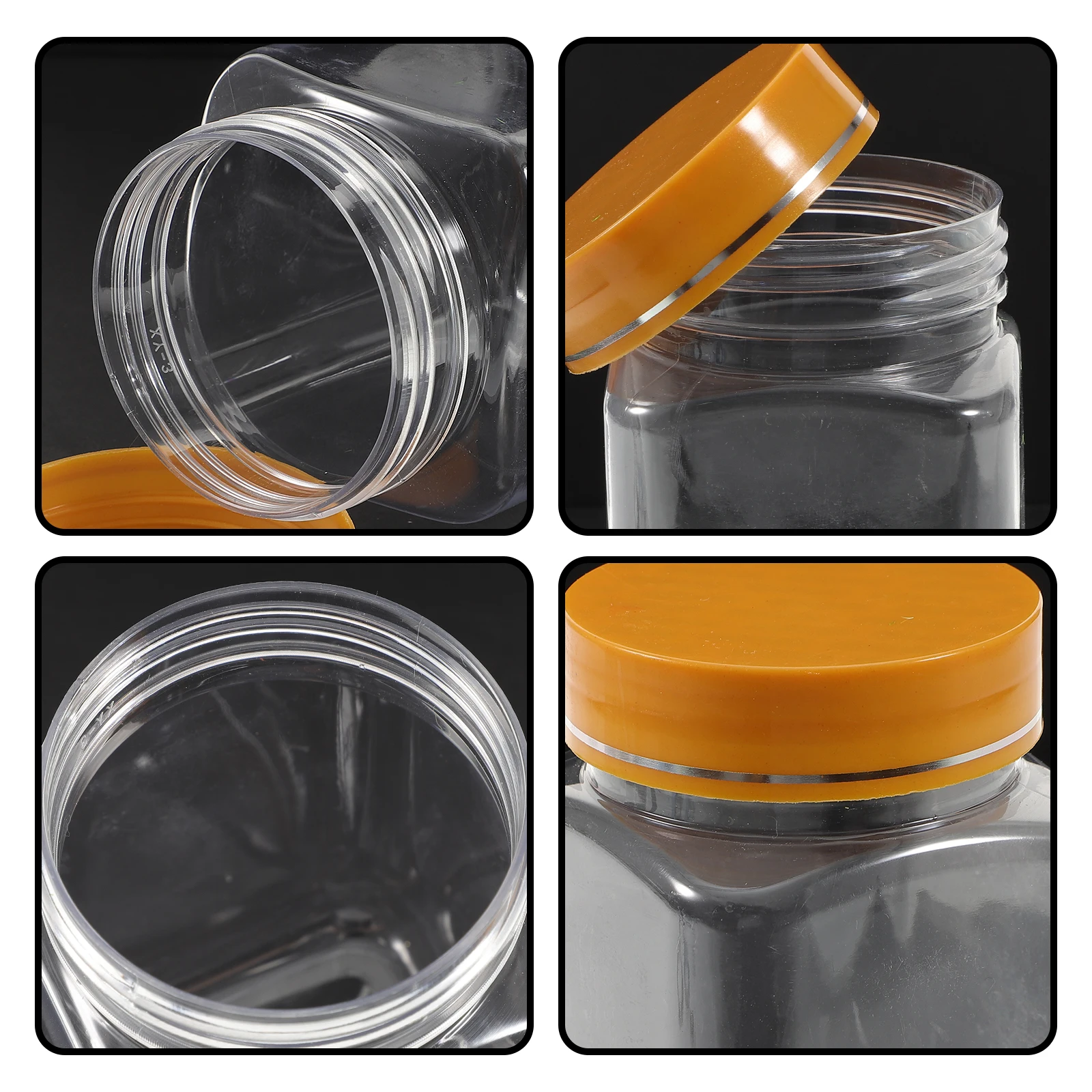 

10pcs Honey Jar Transparent Pet Airtight Storage Canister Kitchen Food Container For Dry Nuts Sugar Tea Coffee Snacks Cereals
