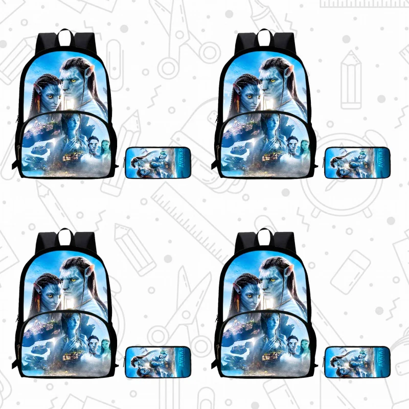 

2Pcs Set School Backpack with Front Pocket,Avatar: Fire and Ash School Bags for Girls Boys,Large Child Backpack for Aged 5-10