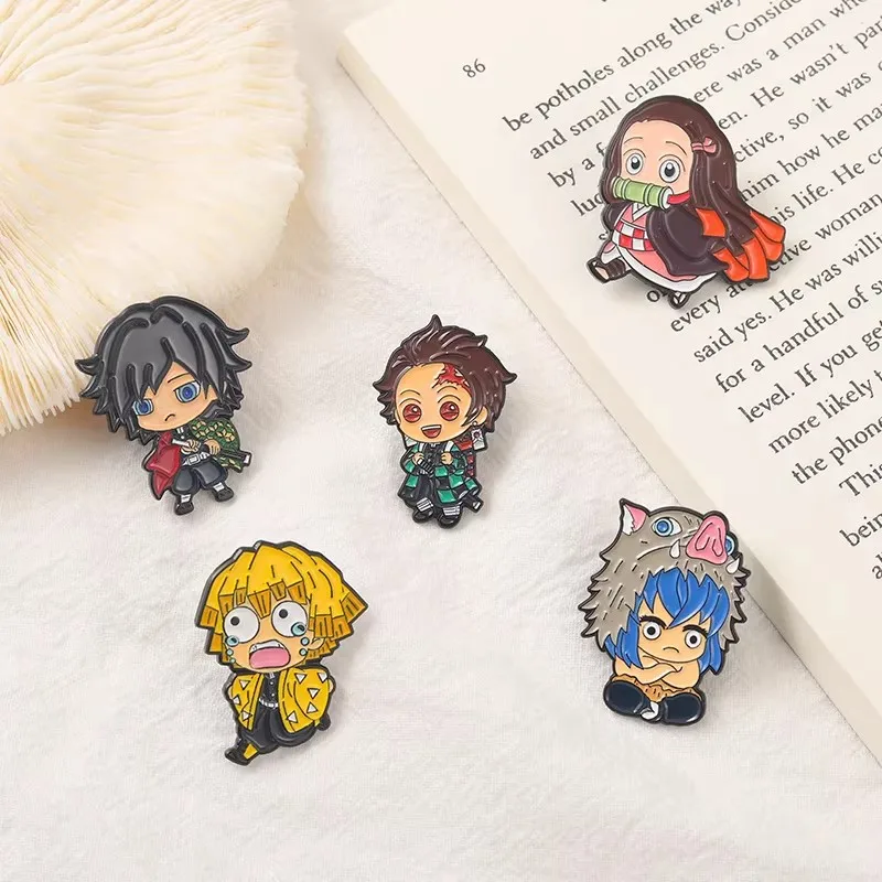 

Cartoon Anime Role Pins Creative Demon Slayer Characters Enamel Brooches Hats Bags Clothes Lapel Badges Jewelry Gift for Friends