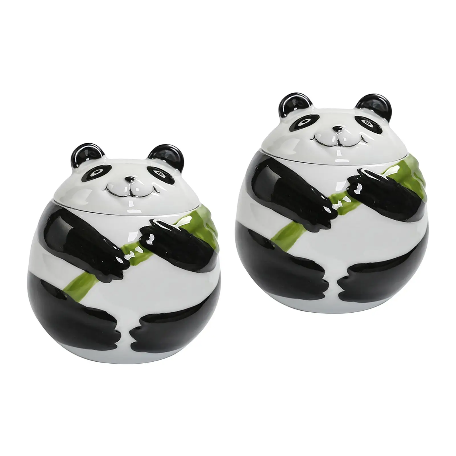 2x Tea Organizer Box Panda Desk Decoration Tea for Office Patio Home