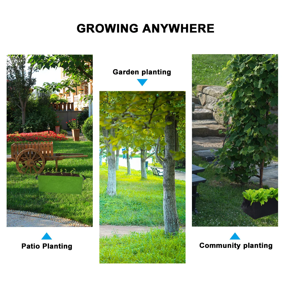 

2 PCS Grow Bag Plant Felt Planting Pouch for Home Aeration Garden Thin Gardening