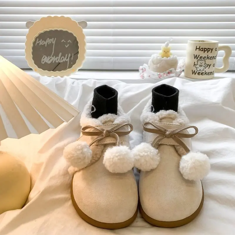 Evlight Stivali da neve soffici in pelliccia invernale Stivali da donna in caldo cotone con fodera in peluche Morbidi e accoglienti Scarpe in cotone da casa Stivali da neve pelosi casual