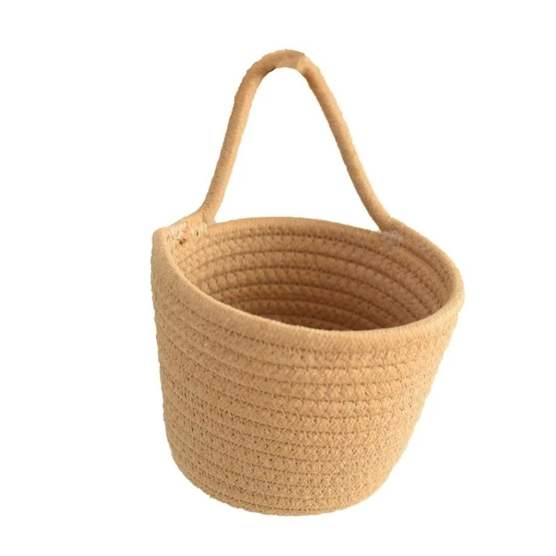 Round Storage Baskets Vegetable Fruit Baskets Handmade Cotton Thread Basket