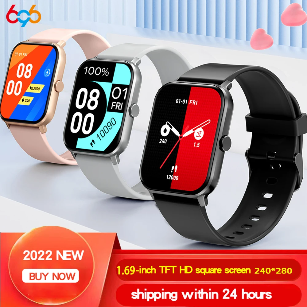 

Blue Tooth Call Smart Watch Men Women Sport Fitness Waterproof Full Touch 1.69' HD Screen AI Voice Smartwatch For Android IOS