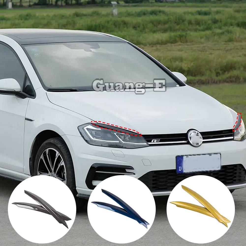 

Headlight Eyelids Car Exterior Accessories Headlights Eyebrow Stickers ​​2PCS for VW Golf7 Golf 7 2014 2015 2016 2017 2018 2019