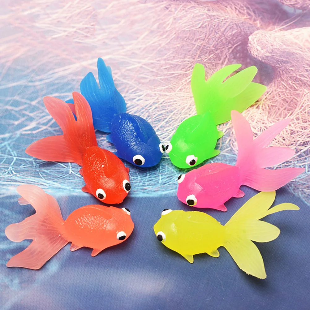 2 Sets Soft Rubber Goldfish Suit Kid Bath Toys TPR Fishing Aquarium Plastic Storage Kids Ornament Game Children Educational