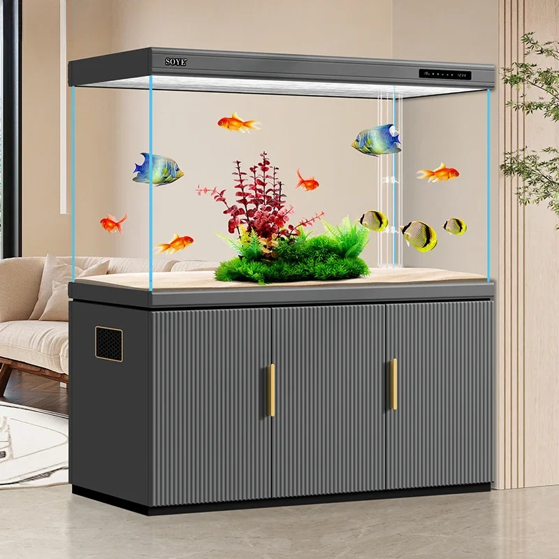 Luxury Fish Tanks Aquariums Glass Multifunction Arowana Nordic Aquariums Originality Living Room Pet Products Аквариум LLAQ