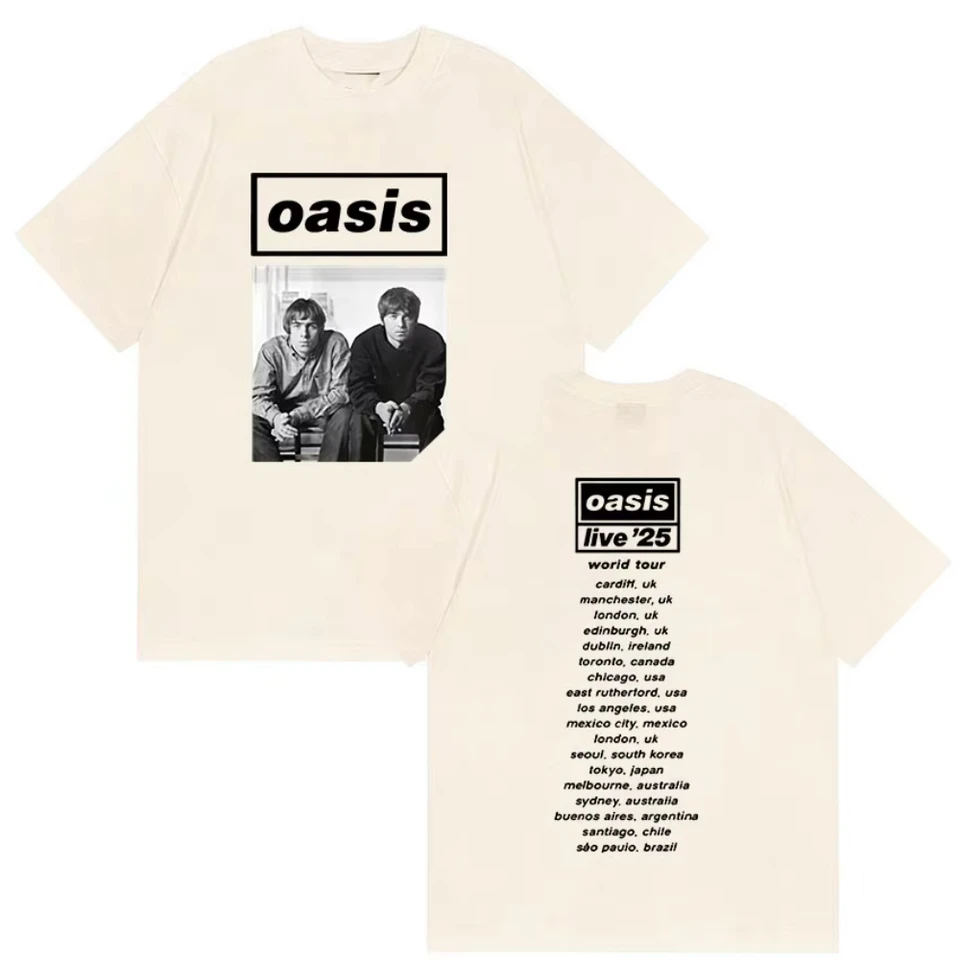 British Rock O-Oasis Live 25 Tour 2025 New T Shirt Women's Hip Hop