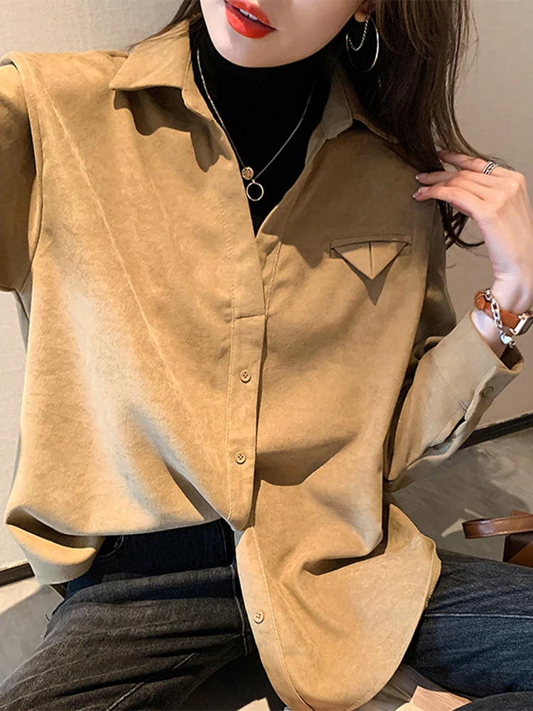 

Women's Fleece-Lined Base Layer Shirt Thickened Autumn Winter Spring Collar Warm Half-High Neck Long Sleeve Inner Wear
