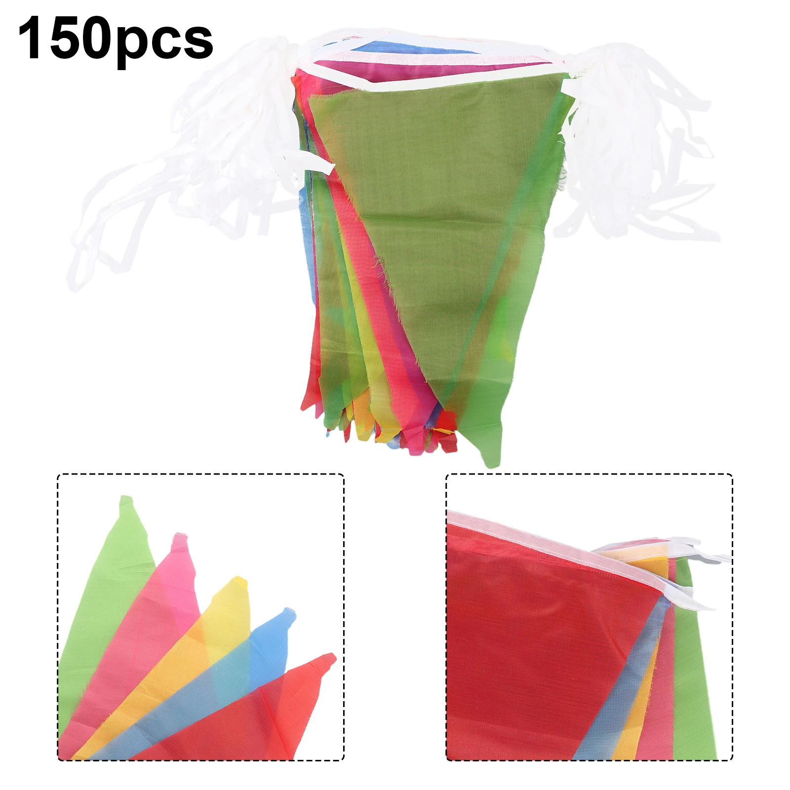 

100M Triangle Flag Multicolored Bunting Banner Pennant Festival Outdoor Shop Street Home Garden Wedding Decoration