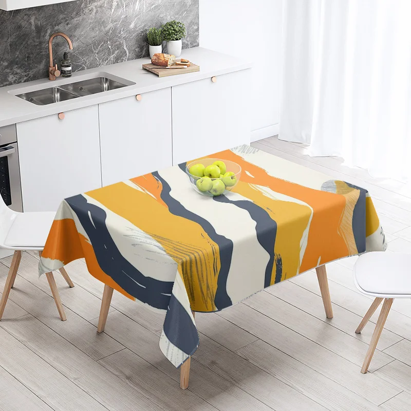 Morandi color ins style tablecloth abstract line art design cafe Scandinavian style decorative rectangular tablecloths
