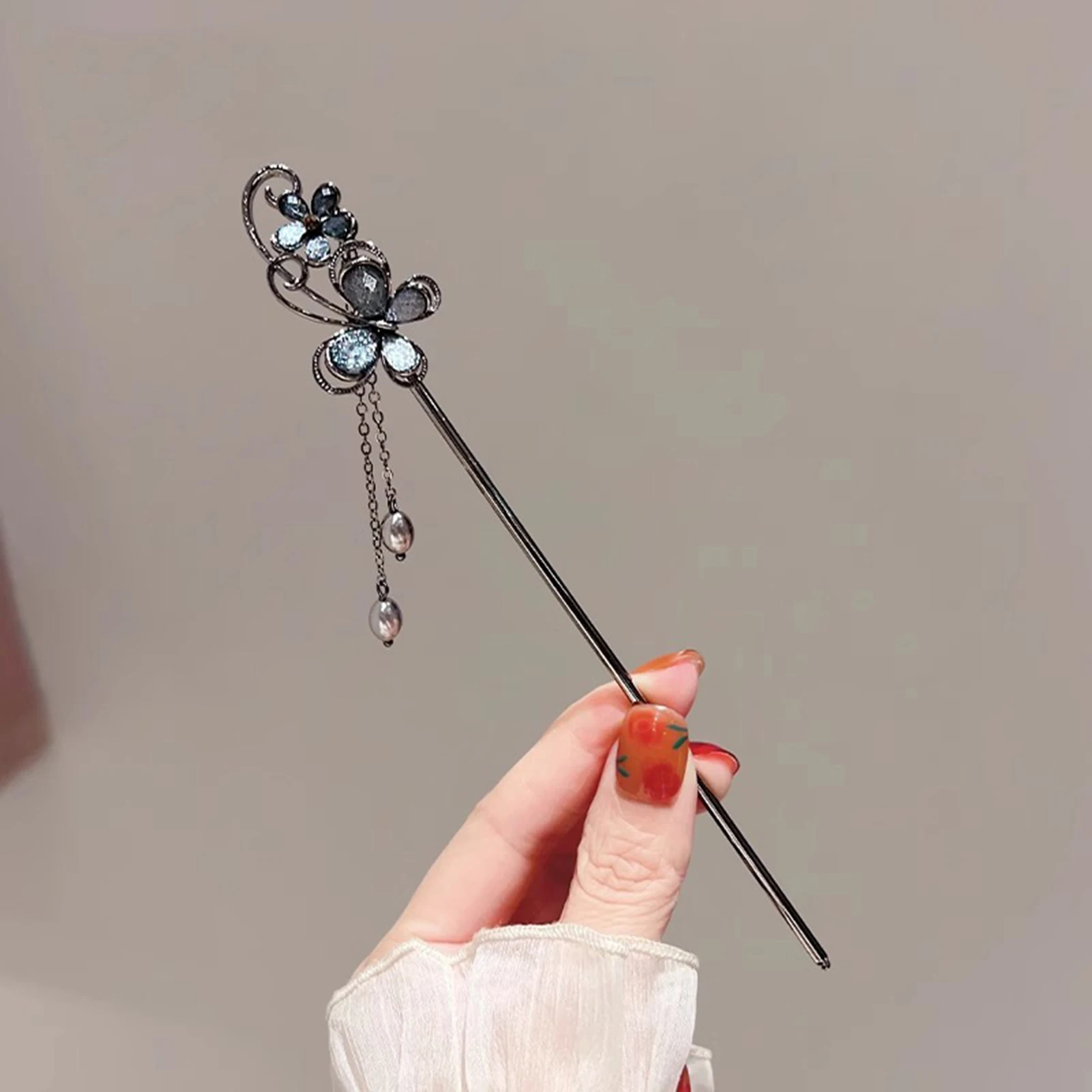 Hanfu Hair Pins vintage Chinese style Hair Chopsticks with Tassel Pattern butterfly Hair Chopsticks for Women