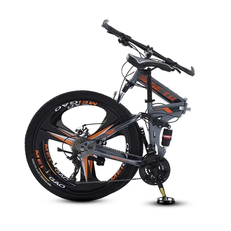 Portable bike student folding bike steel variable speed mountain bike outdoor sports wholesale