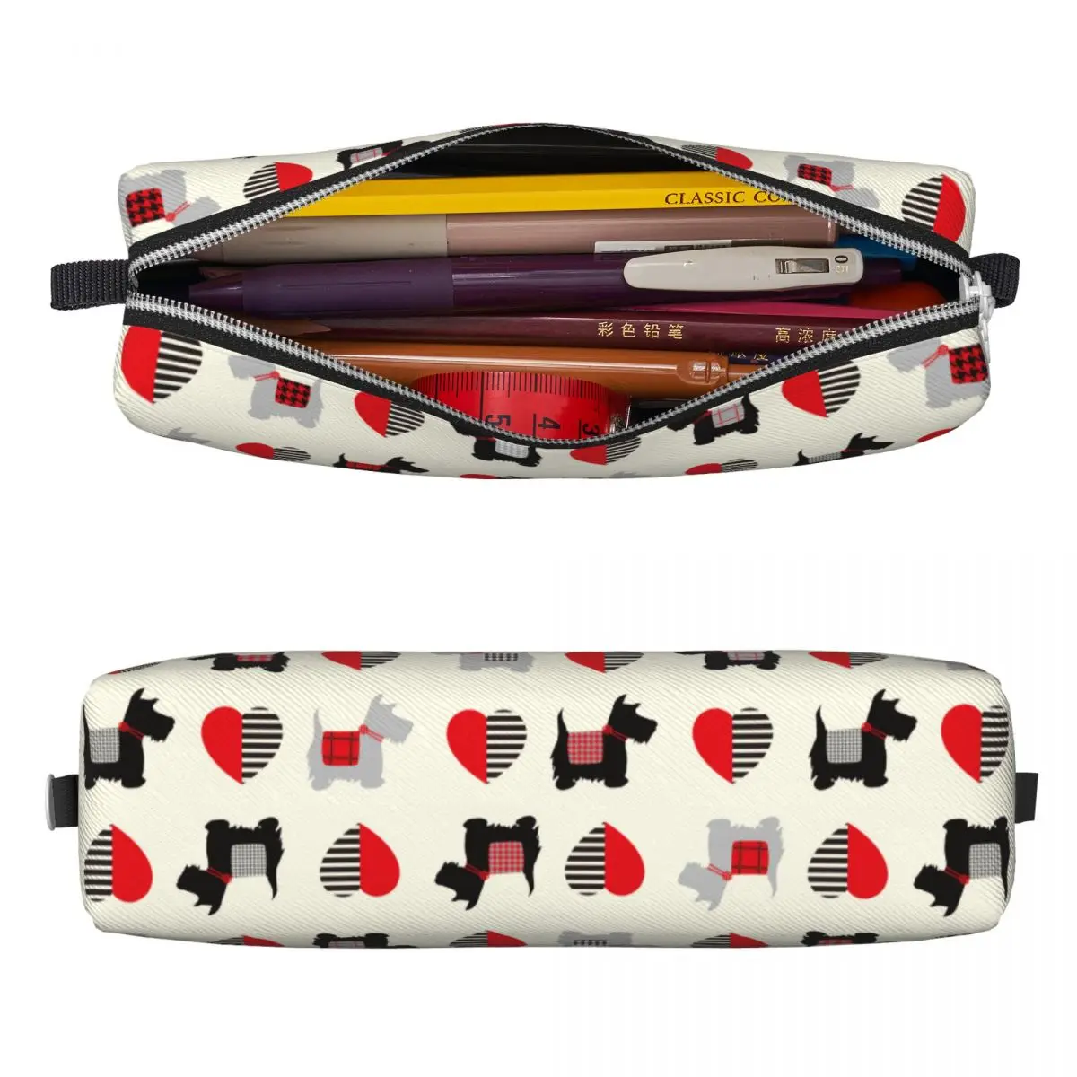 Scottish Pencil Case Lovely Gift for Animal Dog Lover Pen Bags Student Large Storage Students School Cosmetic Pencilcases