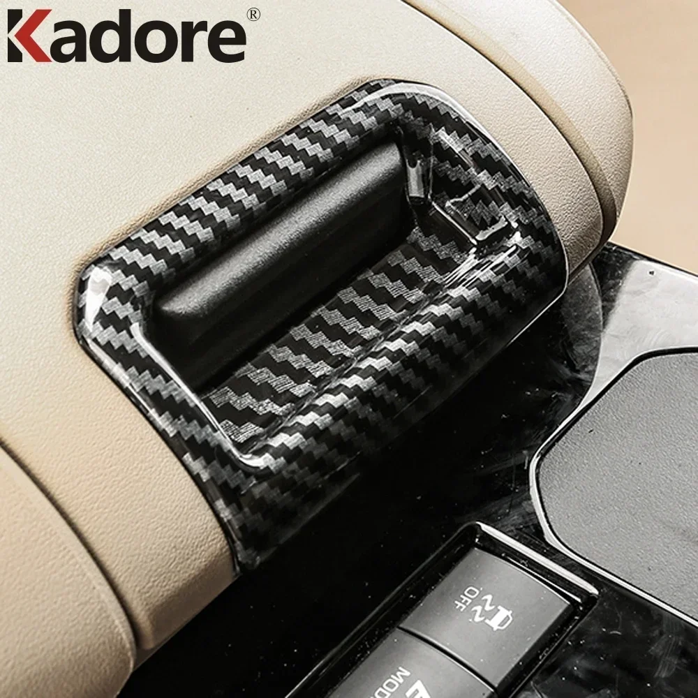 For Toyota Highlander Hybrid 2021 2022 2023 2024 Glove Storage Box Handle Cover Trim Sticker Interior Accessories Carbon Fiber